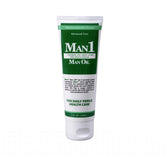 Man1 Man Oil tubo frontal mostrando diseño y dosificador, facilita aplicación precisa
