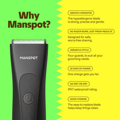 MANSPOT close-up of SpotGlide 40mm blade showcasing smooth surface and comfort