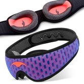 Manta Sleep front view showing full blackout and sleek profile benefit: total darkness