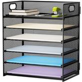 Marbrasse front view showing six tiers and neat paper storage benefit