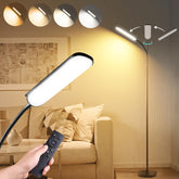marctronic floor lamp front view showing bright even light and energy savings