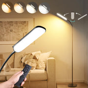 marctronic floor lamp front view showing bright even light and energy savings