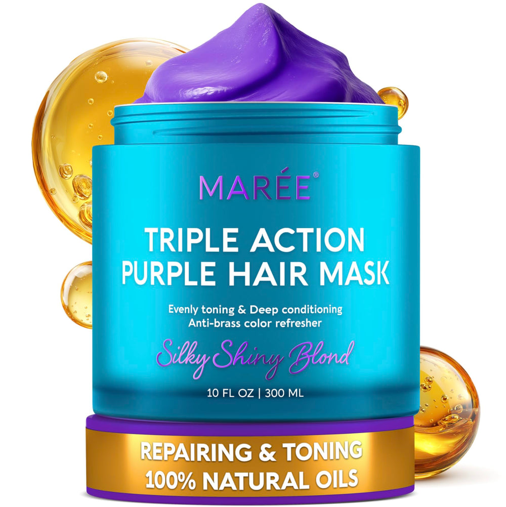 MAREE tarro morado frontal mostrando diseño y volumen protector