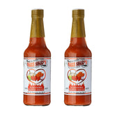 Marie Sharp's frasco frontal mostrando etiqueta y color vivo, realza sabor