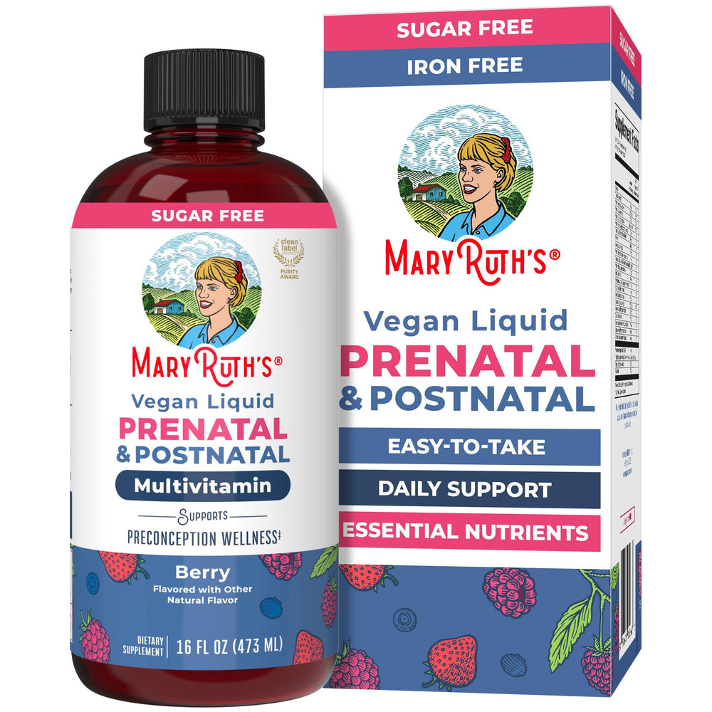 MARYRUTH'S frasco frontal mostrando la etiqueta y beneficio vegano
