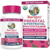 MARYRUTH'S front packaging showing prenatal gummies and organic badge, conveys trust