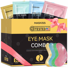 Maskiss vista frontal del paquete con 50 pares y colores variados, aporta comodidad