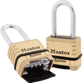 Master Lock 1177D front view showing brass body and secure design benefit