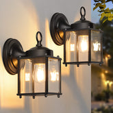 MATAMEYE front view black wall lantern showing classic silhouette and curb appeal