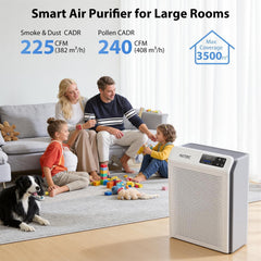 MATONC top AQI display with color indicators for instant air quality feedback