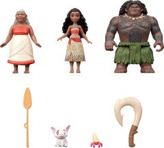 Mattel Moana figuras en uso recreando escenas de la película para juego narrativo