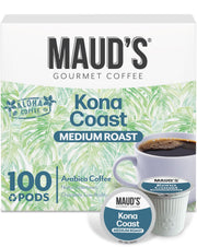 MAUD'S front packaging showing 100 pods and clear product labeling for convenience