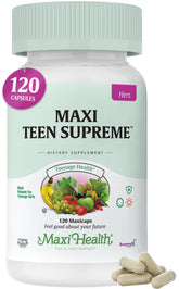 Maxi Health envase frontal Teen Vitamins for Girls muestra diseño y cantidad