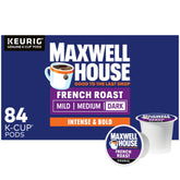 MAXWELL HOUSE caja frontal mostrando 84 cápsulas y conveniencia