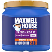 MAXWELL HOUSE lata frontal mostrando el diseño y tamaño para compra clara