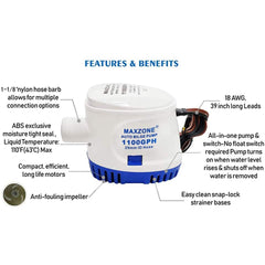 MAXZONE flotador integrado mostrado para encendido automático fiable