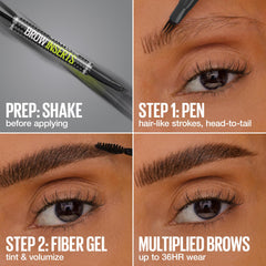 MAYBELLINE aplicación del lado micro-aguja creando trazos precisos que llenan huecos