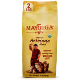 Mayorga empaque frontal mostrando 2 lb y beneficios orgánicos