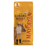 Mayorga front package 5 lb bag showing branding and roast level for freshness