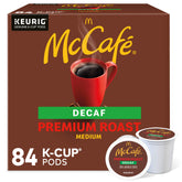 McCafé front box 84 count showing quantity and medium roast benefit