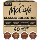 McCafé front packaging showing 40-count variety pack and benefits