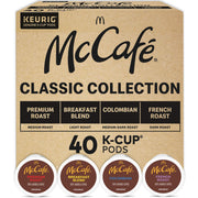 McCafé front packaging showing 40-count variety pack and benefits
