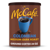 McCafe lata frontal 24 oz mostrando sello y conservación del sabor