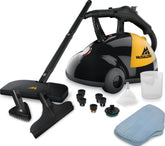 McCulloch MC1275 frente con accesorios organizados para limpieza eficiente