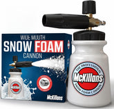 McKillans foam cannon front view showing compact lance and bottle, reliable performance