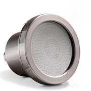 MDhair front view of filtered shower head showing durable design and cleaner water benefit