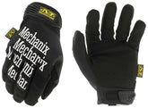 Mechanix Wear vista frontal de los guantes negro, ajuste seguro y profesional