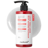 medicube envase de Body Peel Shot frontal que muestra diseño y fácil dispensación
