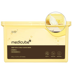 medicube packaging frontal con 30 mascarillas, conveniencia diaria