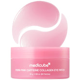 medicube parches hidrogel front mostrando producto y beneficio reafirmante