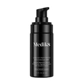 Medik8 bottle front packaging shows sleek serum and brand, communicates premium treatment