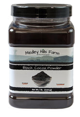 Medley Hills Farm frente del envase reutilizable con cacao negro, conserva frescura