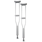 Medline crutches front view showing full pair and portability benefits