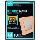 Medline Optifoam frontal del empaque mostrando paquete y cantidad, protección visible