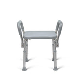 Medline shower chair front view showing stability and ergonomic seating benefit