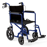 Medline vista frontal de la silla de traslado mostrando estructura y asiento cómodo