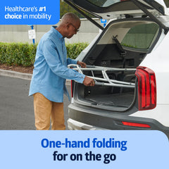 Medline walker folded compact for easy transport and trunk storage