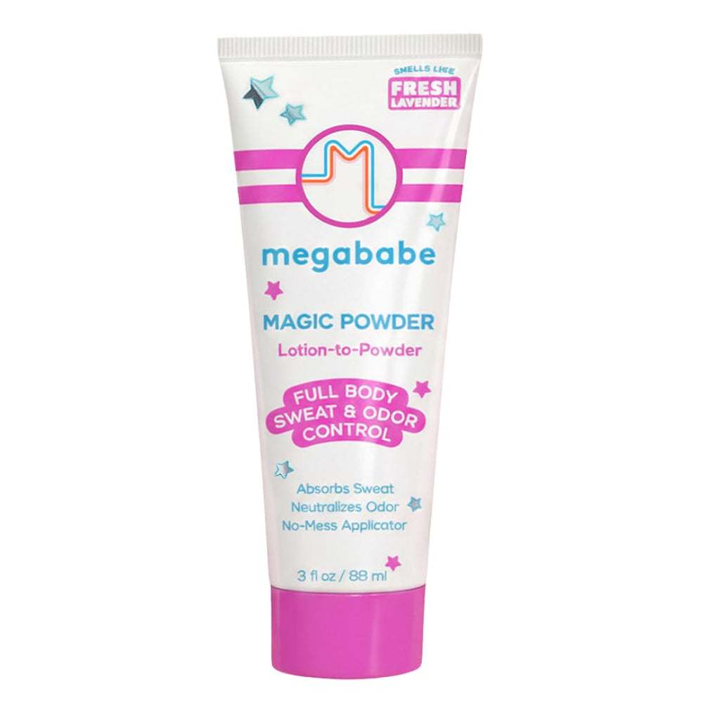 Megababe envase frontal mostrando diseño y tamaño práctico