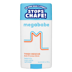 Megababe empaque frontal mostrando el stick y el beneficio antiroce