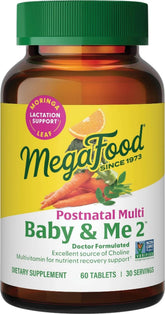 MegaFood Baby & Me 2 front packaging showing bottle and branding for clear identification and trust