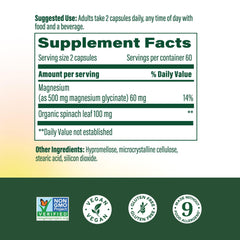MegaFood etiqueta con información nutricional y dosis recomendada
