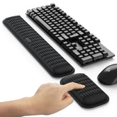 MEKASS vista frontal del set reposamuñecas con diseño compacto y ergonomía