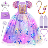 Meland front view dress showing full costume and dazzling design benefit