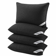 Melising pack frontal de 4 almohadas negras, aspecto hotelero y comodidad