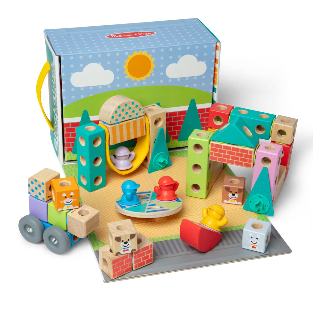 Melissa & Doug empaque frontal mostrando contenido y facilidad de transporte
