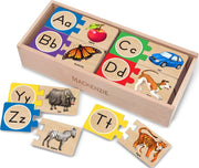 Melissa & Doug caja frontal del rompecabezas mostrando diseño y almacenamiento